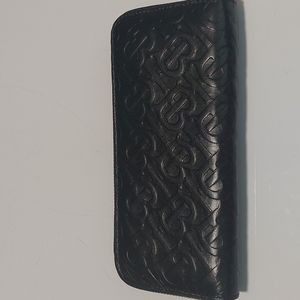 Burberry monogram wallet in black  with zipper